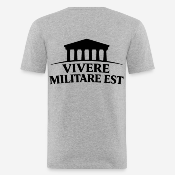 Preview: VIVERE MILITARE EST Slim Fit T-Shirt in grau mit Rückendruck